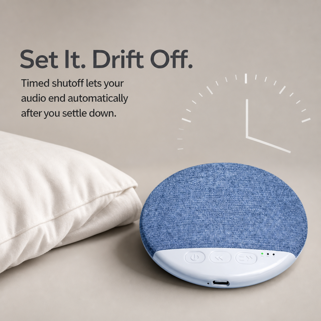 Ultra-Thin Wireless Pillow Speaker – Nature Sounds & White Noise with Timer and Auto Shutoff