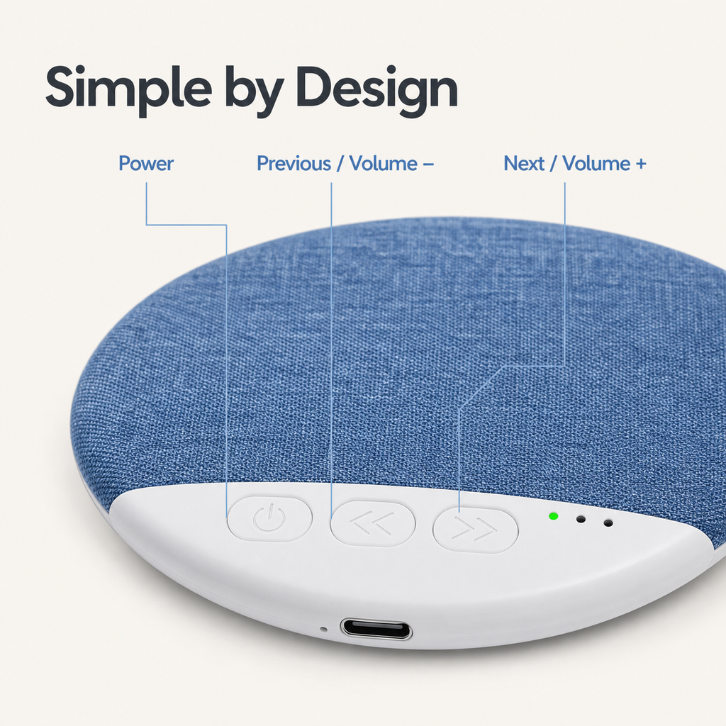 Ultra-Thin Wireless Pillow Speaker – Nature Sounds & White Noise with Timer and Auto Shutoff